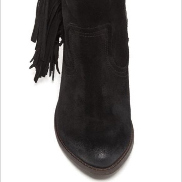 Steve Madden Faulkner Black Fringe Ankle Booties, Size 6 M - Picture 12 of 14